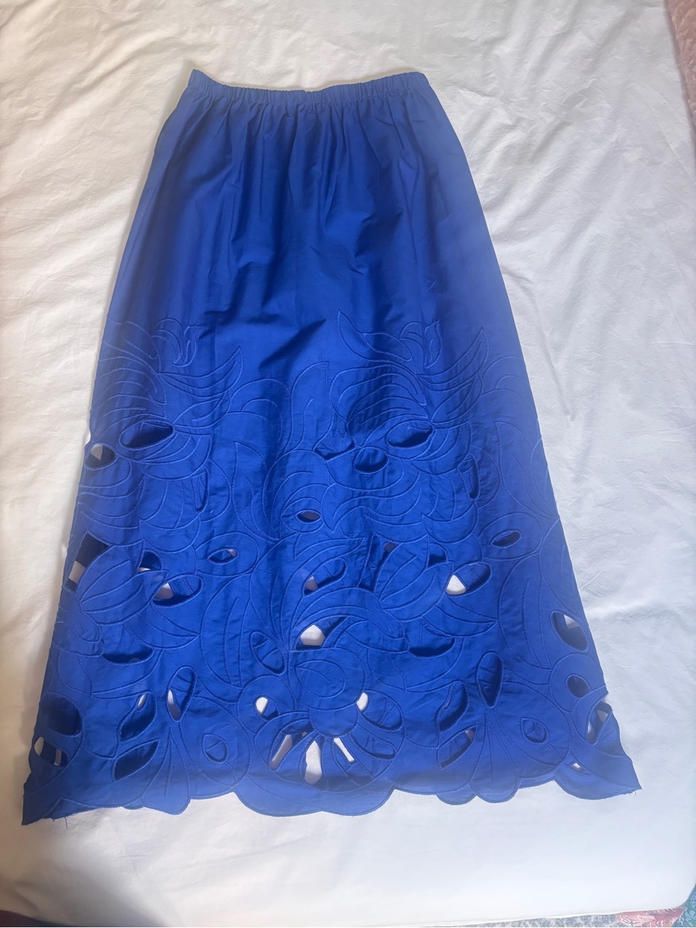H&M Royal Blue Eyelet Cutout Maxi Skirt